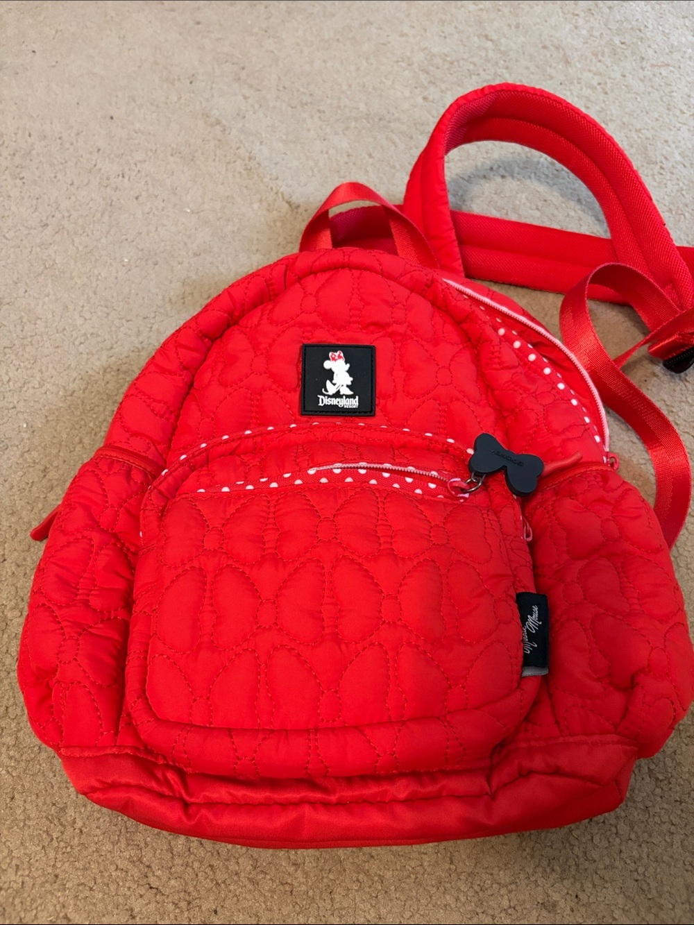 Disneyland Red Minnie Mouse Quilted Backpack